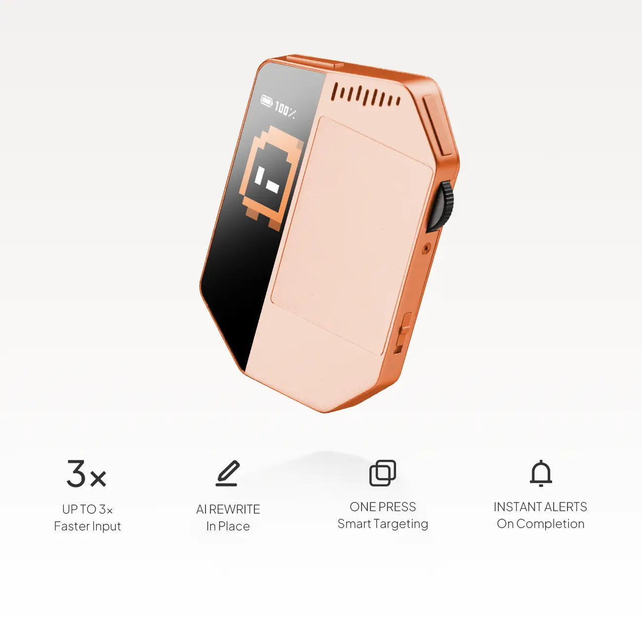 Angled view of the WhisPrompt device